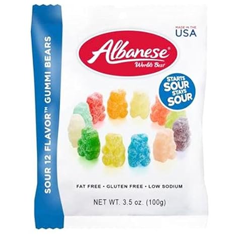 Albanese Gummi (1 bag) 3.5oz (Sour 12 Flavor Bears)