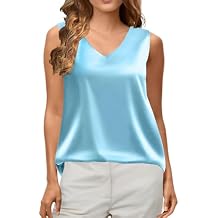 Womens Plus Size Silk Satin Tank Tops Casual Sleeveless Camisole Cami Blouses Summer Basic Tank Shirt