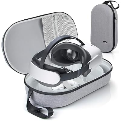 JoyHood Hard Carrying Case Compatible with Meta 3Oculus 2ProPICO4 VR Headset, Travel Storage Case fits for Elite StrapTouch ControllersBattery PackCharging Cable