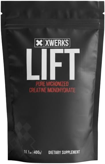 Xwerks Lift Creatine Monohydrate Powder, Micronized, Unflavored 80 Servings | 5000mg, 5g Per Scoop Highly Soluble Powder Drink, Pre Workout Creatine for Women and Men, Muscle Power and Training Endurance