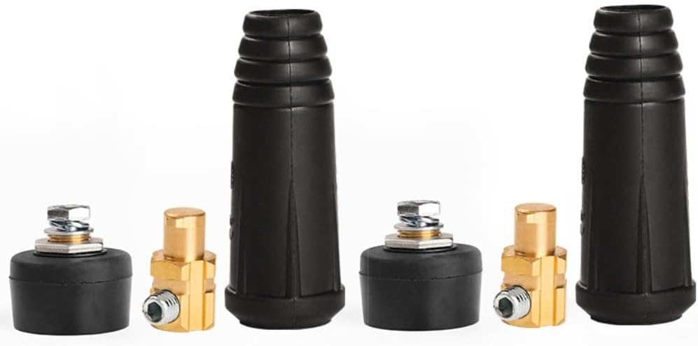 Quick-Fitting Male Welding Cable Connector for DKJ10-25, 200A, 10–25 mm², Rubber-Brass Construction, Oil & Heat Resistant, for Electric Welding Machines (4-Piece Set)