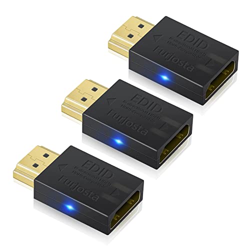 HDMI EDID Emulator Passthrough Aluminum Fit Headlesskeep for Video Splitter Switch Extender Pass-Through Adapter Male to Female Coupler Dummy Plug HDMI 1920x1080 3P