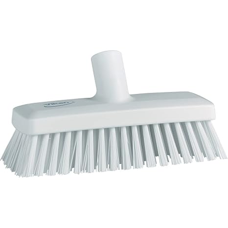 Vikan 70425 Compact Wall/Deck Scrub, Hard 8.858" White