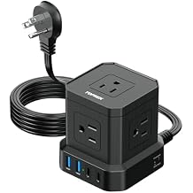 Power Strip with USB, USB C (3.0A) Power Strip with 5 Outlets, 2 USB-C & 2 USB-A, 5 FT Flat Extension Cord with Ultra Thin Flat Plug, Surge Protector Compact for Home Office, Dorm, Hotel Travel