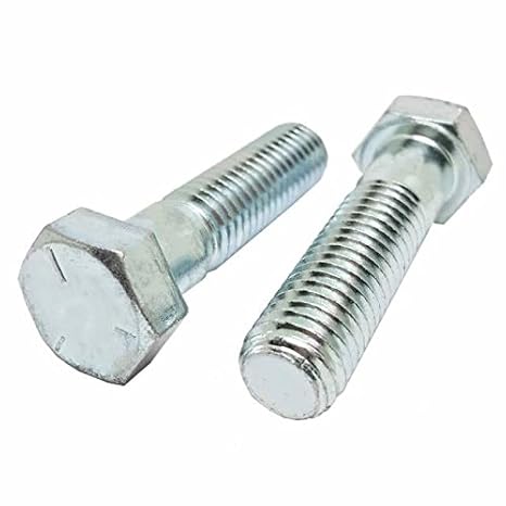 3/8"-16 x 7-1/2" Hex Cap Screws, Grade 5 Steel, Zinc Plated, 5 Pack | Partially Threaded. 1.25" thread length. Hex head with washer face. ASME B18.2.1. Hex bolts.