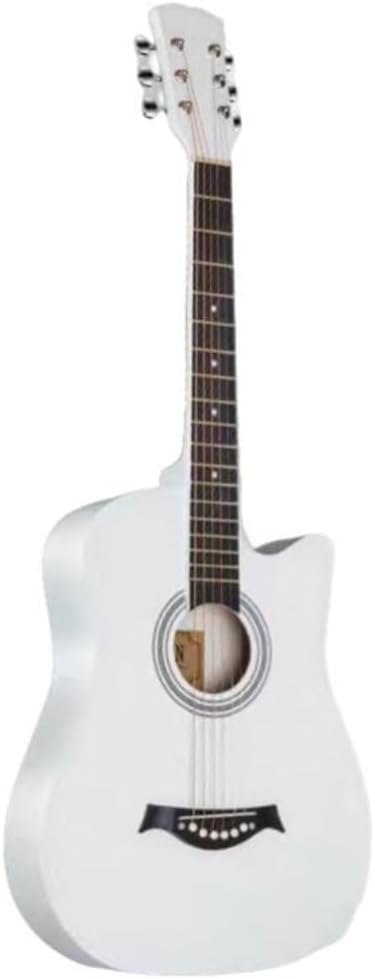 Acoustic Guitar, Beginners Set, Practice, Students, Adults, Beginners, Acoustic Guitar Set, 38 Inches, Introductory Practice Single Guitar, White