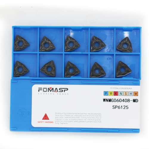 CNC Carbide Turning Inserts for Metal Cutting WNMG332WNMG060408-PM, The Chip BreakerPM fit for Semi-Finishing Steel Cutting, 10 PCS.
