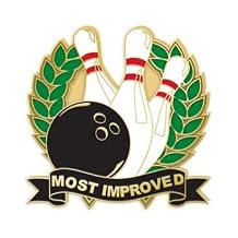 Crown Awards Bowling Enamel Lapel Pins - Bowling Most Improved Pins