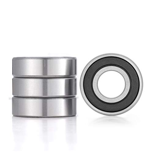 Bearings 58 IDx 1-38 ODx .433 Thick 99502H-2RS Double Rubber Sealed Bearings for Go Kart, Mini Bikes, Lawn Mower, Wheels 4 Pack