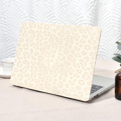 Seorsok Compatible with MacBook Air 13 Inch Case 2022 2021 2020-2018 Release A1932 A2179 M1 A2337,Elegant Leopard Grain Leather Plastic Hard Shell Case with Keyboard Cover,Beige