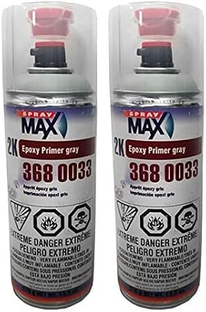 Spray max 3680033, 2K Epoxy Rust-Cure Primer, Gray, Aerosol (2)