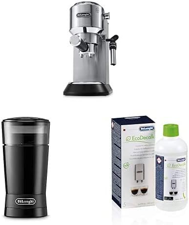 De'Longhi Dedica Style, Traditional Barista Pump Espresso Machine, Silver, Starter Pack