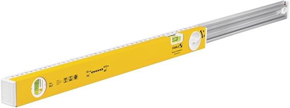 STABILA Telescopic Spirit Level Type 80 T, 61-103 cm, Aluminium Profile with Telescopic System, 1 Horizontal Level, 1 Vertical Level, Integrated Slip Stopper, Made in Germany