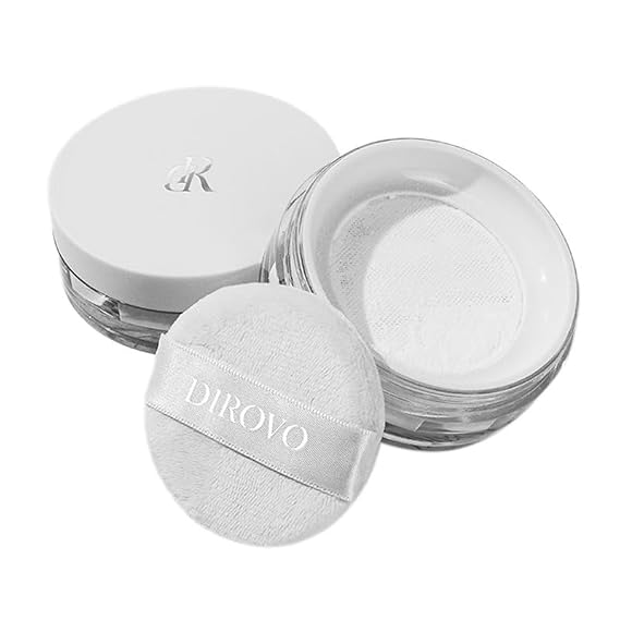 1PC Dirovo Long Lasting Facial Loose Setting Powder Foundation Powder, Extra Fine Oil Control Moisturizing Foundation Powder
