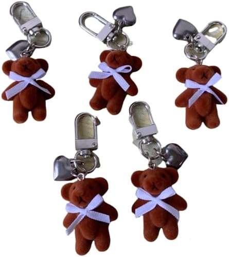 Mini Plush Teddy Bear Keychain Bow Teddy Bear Pendant Bag Hanging Accessories Ladies And Girls Keychain