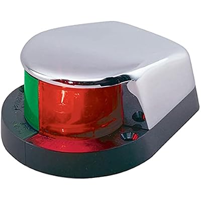 Perko 1310DP0CHR Chrome-Plated Bi-Color Bow Light with Black Polymer Base - 4 Length x 3-18 Width x 1-78 Height