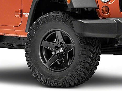 Mammoth Boulder Matte Black Wheel 17x9-6mm Offset | One-Piece Cast Aluminum Off-Road Rim | 5x127 Bolt Pattern | Compatible with 2007-2018 Jeep Wrangler JK