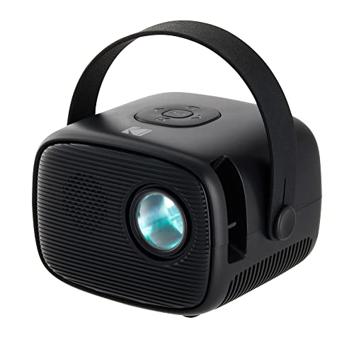 KODAK FLIK X2 Mini Pico Projector | Portable 100 Projector with Remote Control, Speakers & Carry Handle Plays Movies, TV & Games | Compatible with HDMI, USB, AV, MicroSD, Smartphone, Firestick, Black
