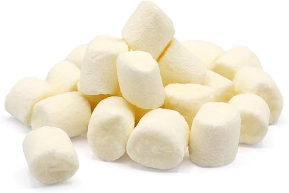 Various Shaped Marshmallow Collections Sweet Bag 1kg - Vanilla Flavoured Marshmallows (White Mini Mallows)