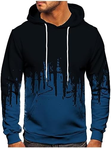 Ymosrh Lightweight Hoodies for Men Pullover Long Sleeve Hooded Sweatshirt Tops Blouse Mens Casual Hoodies Pullover