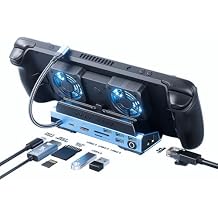 Docking Station for Steam Deck/ROG Ally/Legion Go,10 in 1 Double Fan Steam Deck Dock.1000Mbps Ethernet,3.0 PD100W Charging,HDMI 2.0 4K@60Hz.6 USB Port. SD/TF Double Card Slot Steam Deck Dock.