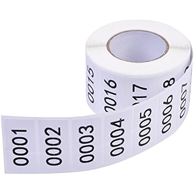 Inventory Labels - Consecutive Number Stickers 1-1000, Product Claiming, Moving Box Numbering 0.75 x 1.5 Size