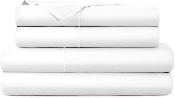 Whisper Organics 100% Organic Cotton Bed Sheets with Deep Pocket 4 Pc. Set