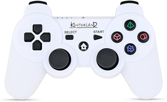 Kontorland P3G - PS3/PC Compatible Vibrating Wireless Gaming Arm GamePad (White)