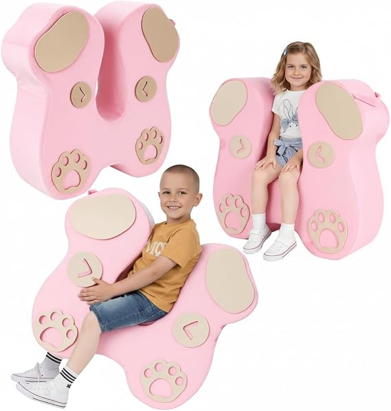 Sensory Soft Squeeze Seat for Kids, Soothing Compression Chair with Hug Effect, Rock, Bounce & Relax, Reduces Fidgeting & Anxiety, Washable Cover Ideal for Children with Sensory Needs (pinkdog)