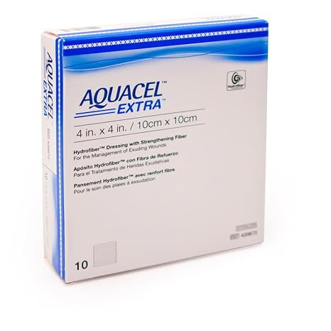 ConvaTec 3673282 AQUACEL Extra Hydrofiber Wound Dressing, 25,4x25,4 cm (Pack of 10)