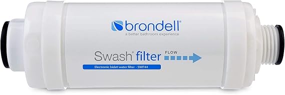 Brondell SWF44 Swash Bidet Filter, Premium Carbon Water Filtration System for Electric Bidet Toilet Seats, Lasts Up to 6 Months