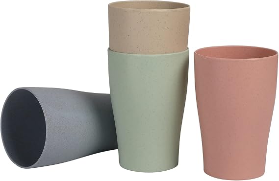 Plastic Drinking Cup 4Pcs 275ml Reusable Drinking Cups Tumbler Set