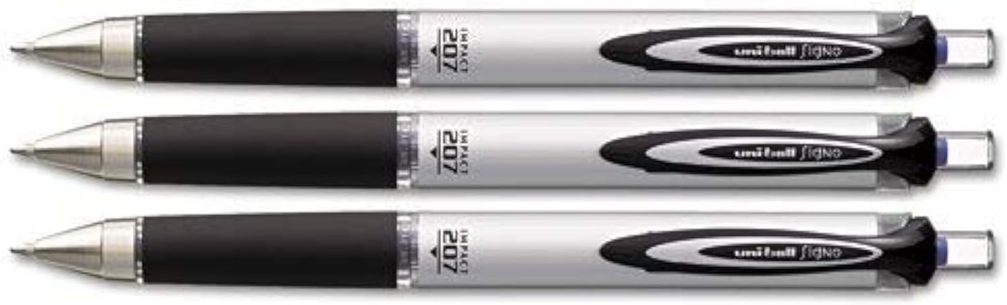Uni-Ball 207 Impact RT Retractable Gel Rollerball Pen, 1.0mm, Bold Point, Blue Ink 3