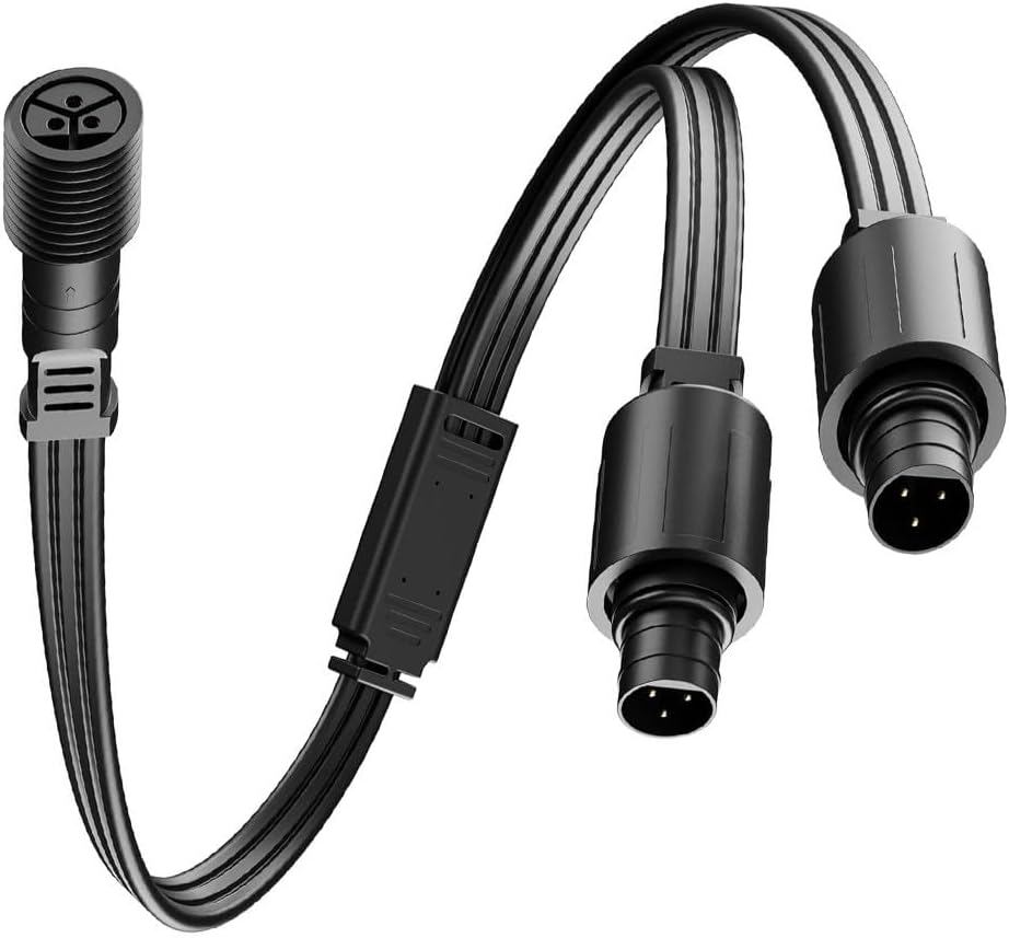 Y-Type Waterproof Splitter for Outdoor Lights, IP65 Weatherproof Connector with 22AWG Oxygen-Free Copper, Compatible with for eufy E22, T8L02, T8L04 Models