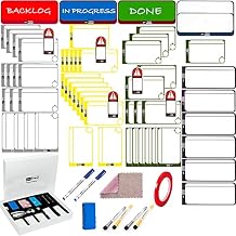 Family Kanban Set. Full Kanban Set and Scrum Set for Families, Full Magnetic Board, Magnetic Cards, Accessory Set, 75 Pieces of Agile Set. Suitable for Kanban Board, Scrum Board, Chore Board