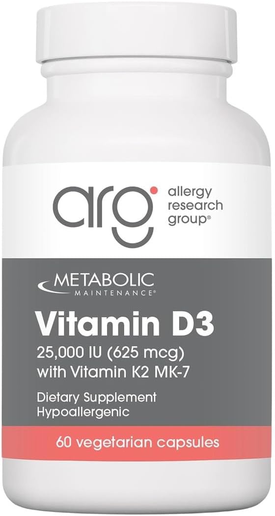 Metabolic Maintenance Vitamin D3 25000 IU with K2, 90 Capsules | Delivers 625 mcg Vitamin D3 with Vitamin K2 MK-7 for Bone Strength, Immune Balance and Healthy Mindset