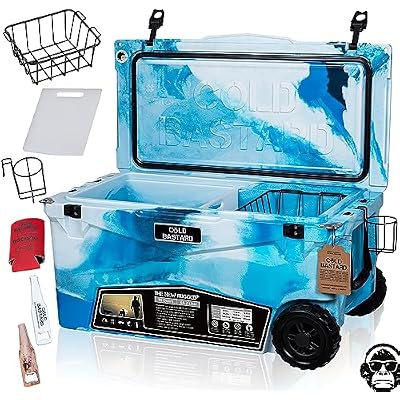 70QTW Rugged CAMO Ocean Large Wheels The Best Premium Ice Chest Cooler Accessories Free S&H CB70W-CO