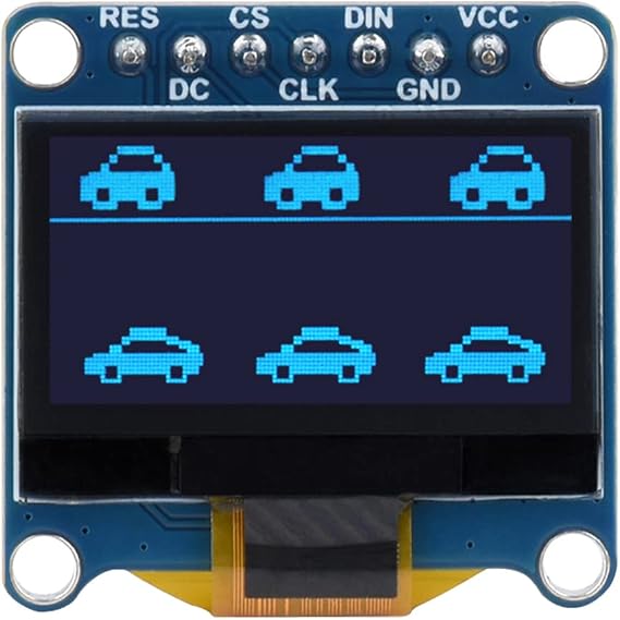 waveshare 0.96inch OLED Display Module for Raspberry Pi/Arduino/STM32, 12864 Pixels Screen, Blue Display Color, 4-Wire SPI / I2C Communication Interfaces, 3.3V / 5V