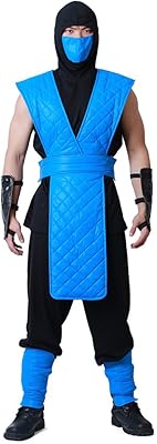 miccostumes Mens Ninja Blue Fighter Halloween Cosplay Costume