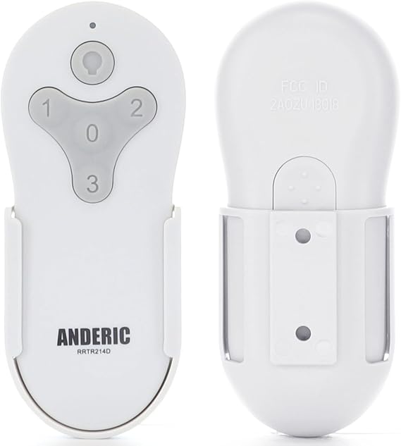 Anderic RRTR214D Replacement Ceiling Fan Remote | Compatible with Harbor Breeze TR214D, TR214B, TR214A, KUJCE10311, KUJCE10712, KUJCE10610 - 3-Speed Fan & Light Control