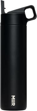 MiiR, Wide Mouth Bottle with Leakproof Straw Lid Kit, Black, 20 Oz