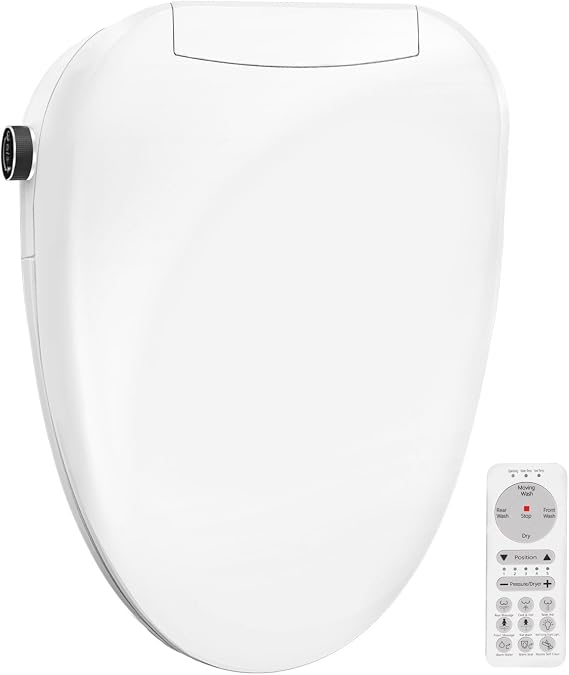 Electric Bidet Toilet Seat Elongated, Heated, Air-Mixed Wash,Self-Cleaning