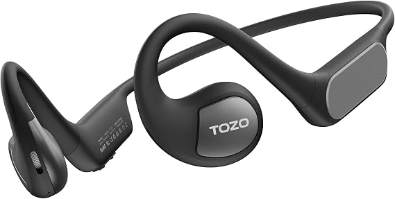 TOZO Air Conduction Open Ear Headphones, Bluetooth 5.3 Sport Earphones | 32 APP EQ Modes, Dual Mic Noise Reduction, Premium Sound Quality, Secure Hair Band Design For Cycling, Outdoor Sports