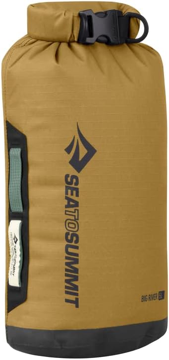 Sea to Summit Big River Dry Bag, Heavy-Duty Storage, 5 Liter, Gold Brown | Ultradurable, abrasion-resistant TPU-coated dry bag delivers rugged dry storage for kayaking, rafting, and touring