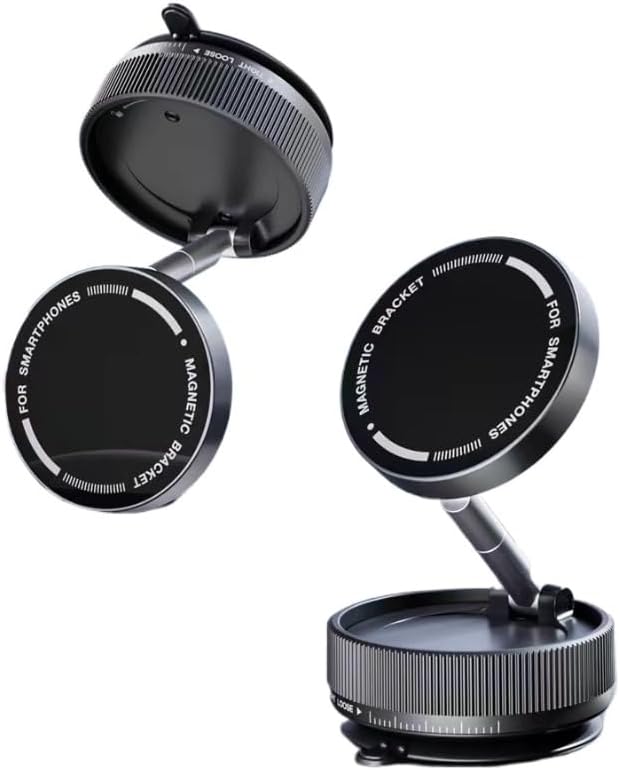 2 Pcs Pivot Pro Gripmaster 360 Magnetic Holder,Vacuum Adsorption Magnetic 180 Foldable 360 Rotatable in-Car Navigation Phone Holder for Smooth Surfaces Black
