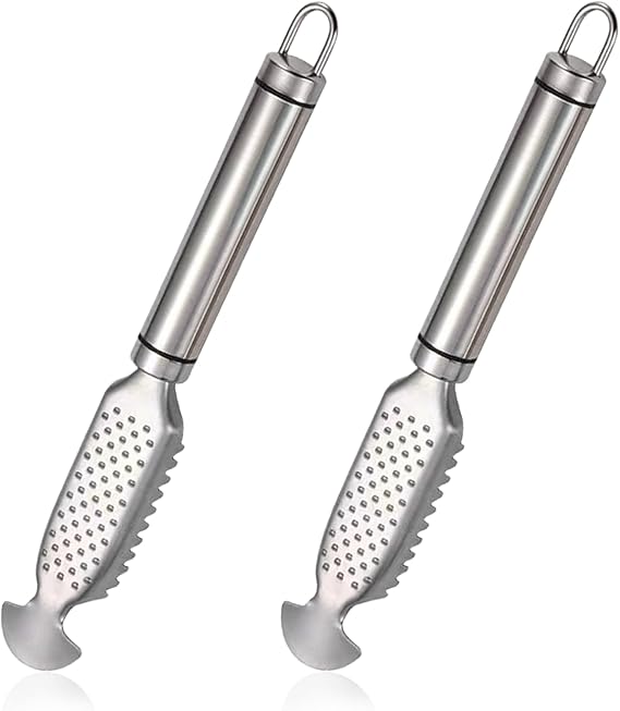 2 Pack Fish Scales Scraping Tool,Multifunction Stainless Steel Fish Scaler Remover, Kitchen Tools Scale-scraping Crafts for Home Market Restaurant