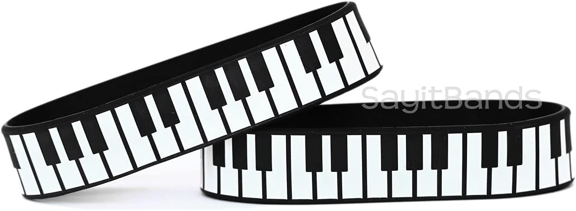 Piano Wristbands (from 2 to 100 Bands) - Keys of a Piano Bracelets