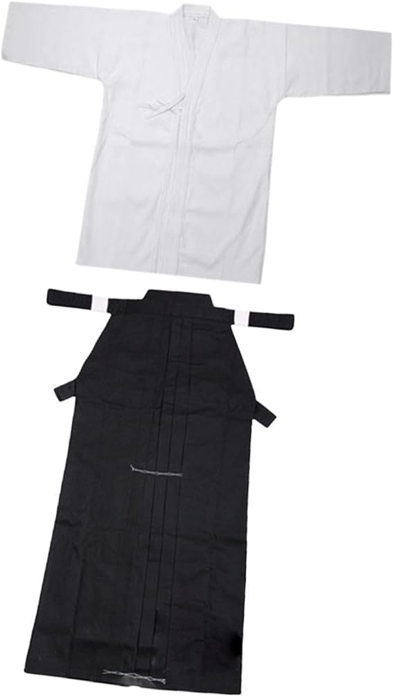 Japanese Kendo Uniform Set Traditional Samurai Hakama Outfit Martial Arts Training Costume Polyester