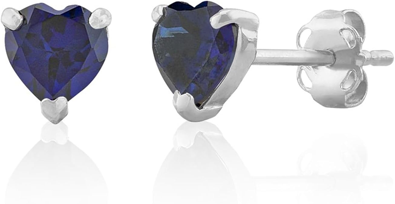 925 Sterling Silver Gemstone Hoop Earrings for Women | 0.9 Inch Round Birthstone Earrings for Women with Click Tops | Hypoallergenic Earring Hoops by MAX + STONE