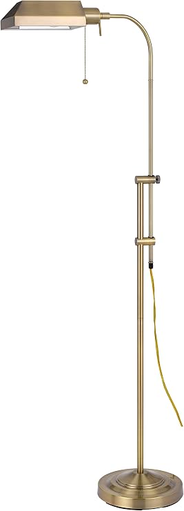 Cal Lighting BO-117FL-AB Floor Lamp Pharmacy Collection with Adjust Pole in Antique Brass Finish